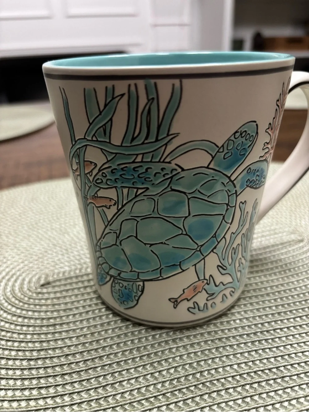 Turtle and fish under the sea collection ceramic mug